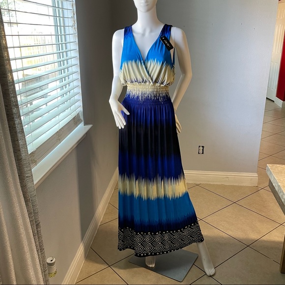 Blue New Women’s striped sleeveless dress size XL - Picture 2 of 12